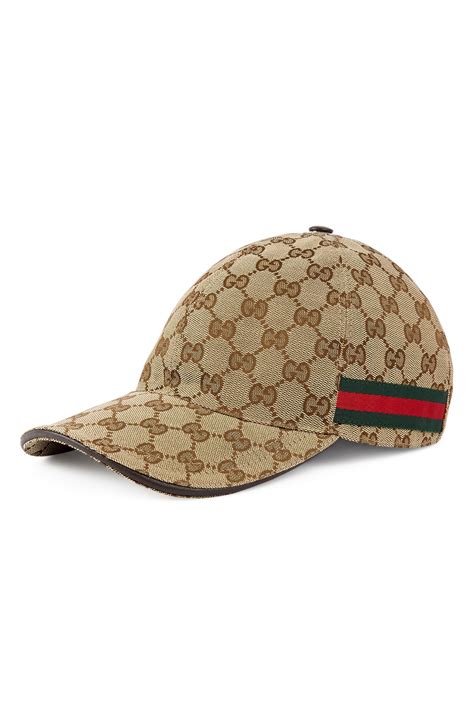 fake gg canvas hat with gucci stripe on beak|are Gucci caps real.